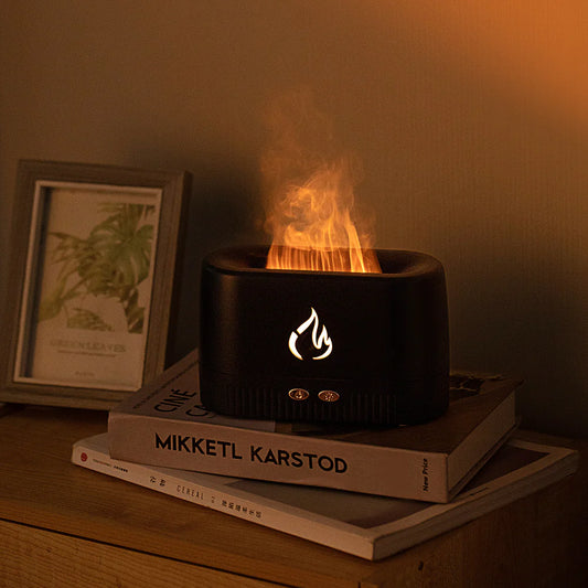 FlameMist™ Portable Aroma Diffuser – Air Humidifier & Scent Atomizer with Cozy Flame Effect